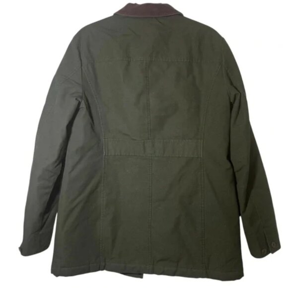 L.L.Bean Barn Coat Chore Jacket Small Olive Green Canvas Corduroy Women’s Small - Picture 2 of 9